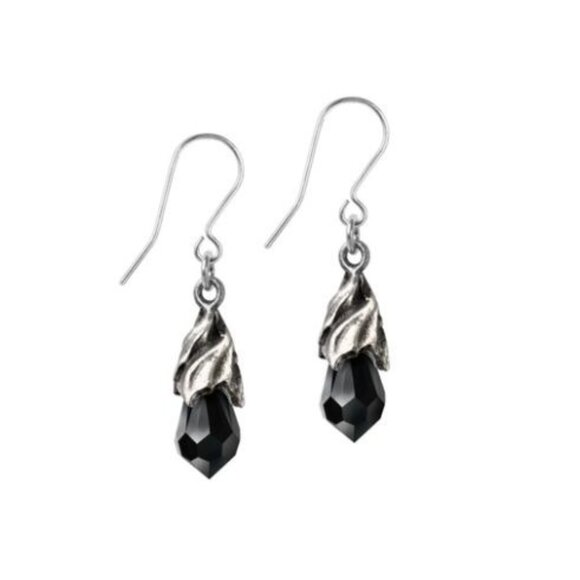 Empyrean Tear Earrings – Alchemy Gothic Crystal Drop w/ Pewter Mount – 3 Colors - Picture 5 of 8